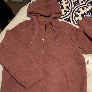 Plum fleece hoodie-Old Navy Active